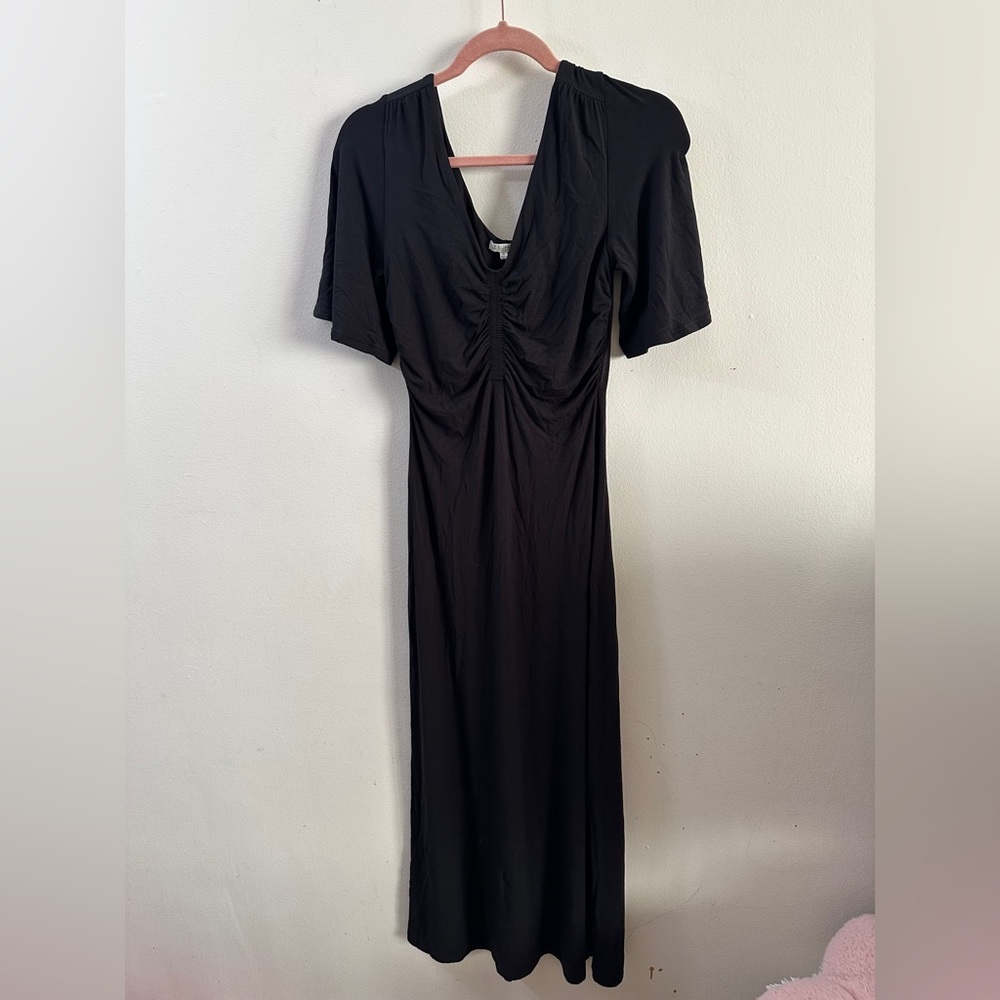 Z SUPPLY Flutter Sleeve Black Dress SIZE SMALL 2 4 All-Occasion Formal V-Neck - Picture 2 of 8